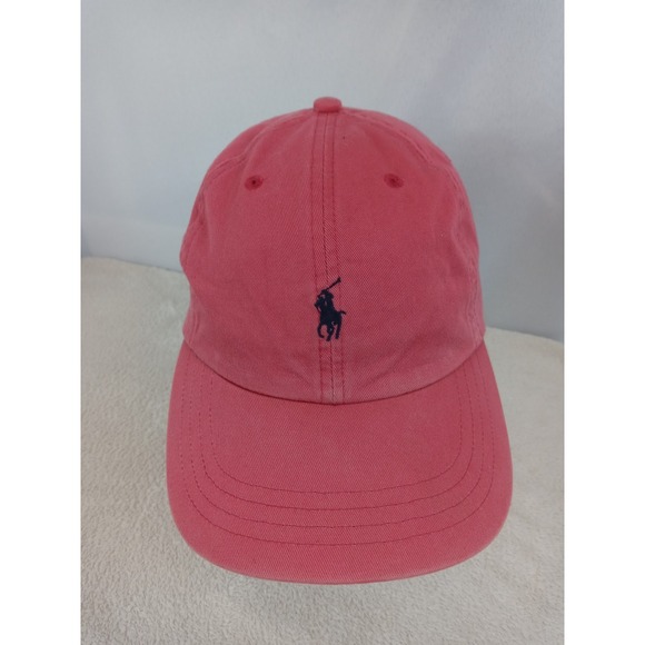 Vtg Polo Ralph Lauren Hat Cap Chino Faded‎ Red Pony Logo Leather Strapback 90s - Picture 2 of 10